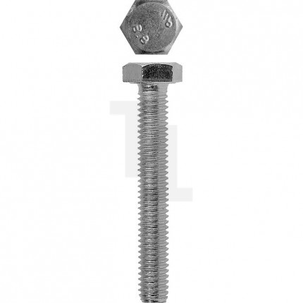 Болт с шестигранной головкой, DIN 933, M10x20 мм, 6 шт, кл. пр. 5.8, оцинкованный, ЗУБР 4-303076-10-020