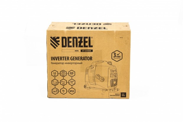 Генератор инверторный GT-3200iSE, 3,2 кВт, 230 В, бак 6 л, закрытый корпус, электростартер// Denzel 94703