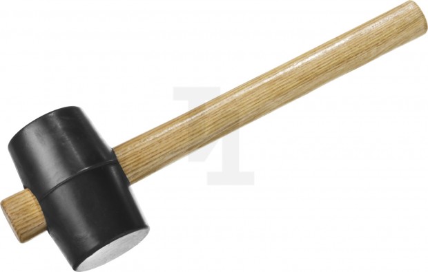 Киянка ЗУБР "МАСТЕР" резиновая черная с деревянной ручкой, 230г 2050-40_z01