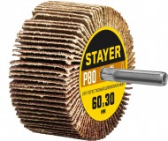 Круг шлифовальный STAYER лепестковый, на шпильке, P80, 60х30 мм