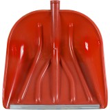 Лопата пластиковая снеговая D-32 (410х460мм) б/ч (цветная/красная) с оцинкованной планкой Сокол