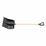 Лопата для уборки снега пластиковая, 405х420х1415 мм, деревянный черенок// Sparta