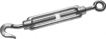 Талреп DIN 1480, крюк-кольцо, М8, 10 шт, кованая натяжная муфта, оцинкованный, ЗУБР Профессионал