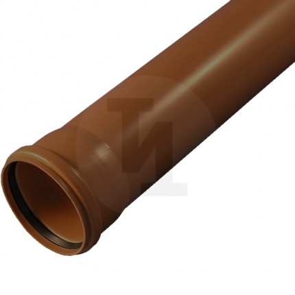 Труба НПВХ с раструбом коричневая Дн 125х3,2 б/нап L=5,0м в/к KGEM SN4 Ostendorf 221050