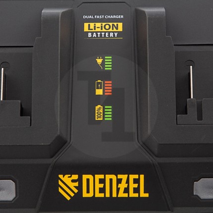 Устройство зарядное для аккумуляторов IBC-18-3.0-2, Li-Ion, 18В, 3,0 А, для двух батарей // Denzel 28454