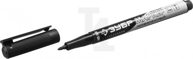 Заостренный перманентный маркер МП-100 черный, 1мм ЗУБР 06320-2