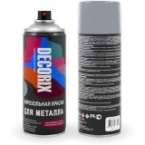 Аэрозольная краска для металла Decorix 520 мл серая глянцевая (12 шт/уп)