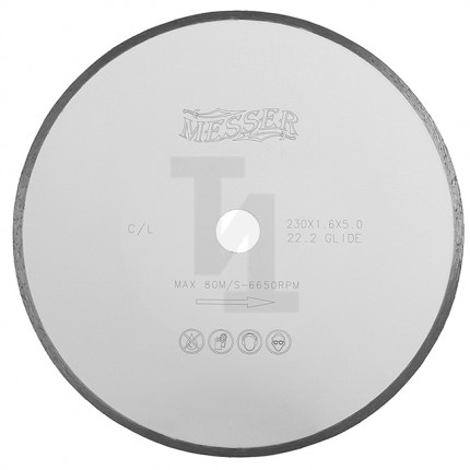 Алмазный диск C/L со сплошной кромкой 125мм Messer 01-21-125