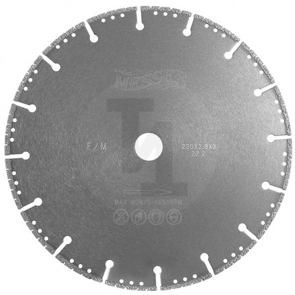 Алмазный диск для резки металла F/M 125мм Messer 01-61-125