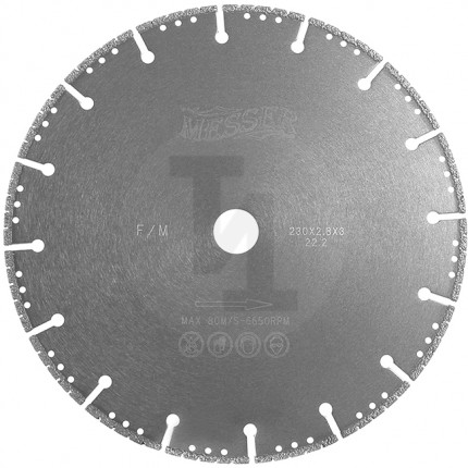 Алмазный диск для резки металла F/M 352мм Messer 01-61-350