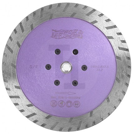 Алмазный диск для шлифовки и резки G/F 125мм по граниту и мрамору Messer 01-41-125