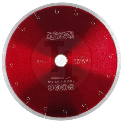 Алмазный диск G/L J-Slot с микропазом 230мм Messer 01-24-230