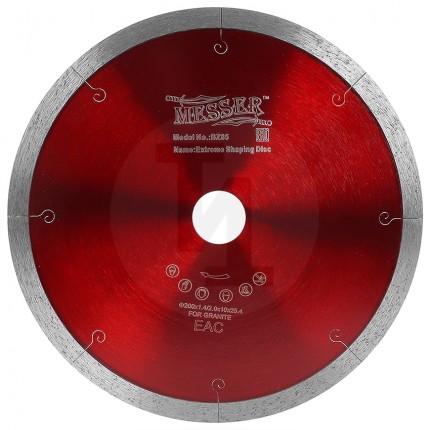 Алмазный диск со сплошной кромкой с микропазом G/X-J 200мм по граниту Messer 01-34-200
