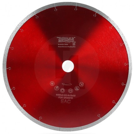 Алмазный диск со сплошной кромкой с микропазом G/X-J 350мм по граниту Messer 01-34-350