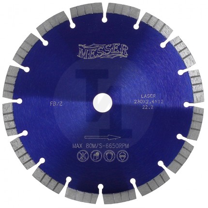 Алмазный сегментный диск FB/Z 450мм по железобетону Messer 01-16-451