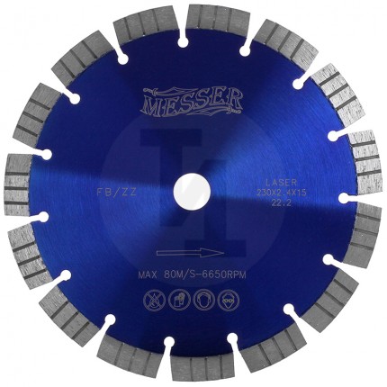 Алмазный сегментный диск FB/ZZ 350мм по железобетону Messer 01-16-352