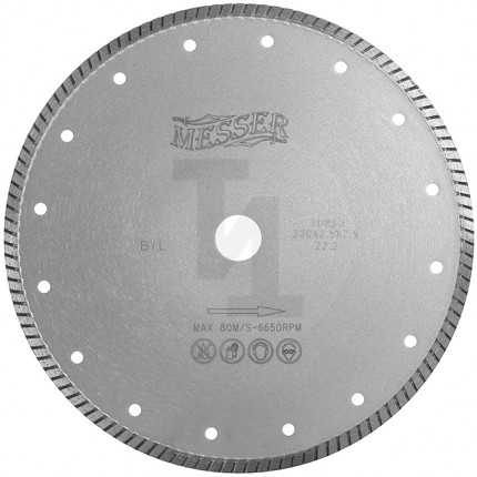 Алмазный турбо диск B/L 125мм Messer 01-31-125