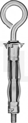 Анкер МОЛЛИ для пустотелых материалов, с кольцом, 11 мм х M5 x 52 мм, 80 шт, оцинкованный, ЗУБР 302532-05-052