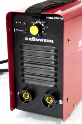 Аппарат инверторный дуговой сварки ММА-200IW, 200 А, ПВР 60%, диаметр электрода 1,6-5мм, провод 2 м Kronwerk