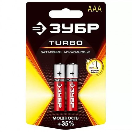 Батарейка щелочная Turbo, ААА, 4 шт, ЗУБР 59211-4C_Z01