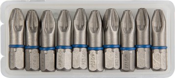 Биты ЗУБР "ЭКСПЕРТ" торсионные кованые, обточенные, хромомолибденовая сталь, тип хвостовика C 1/4", PZ3, 25мм, 10шт