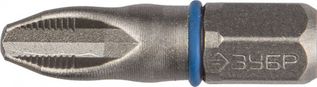 Биты ЗУБР "ЭКСПЕРТ" торсионные кованые, обточенные, хромомолибденовая сталь, тип хвостовика C 1/4", PZ3, 25мм, 2шт 26013-3-25-2