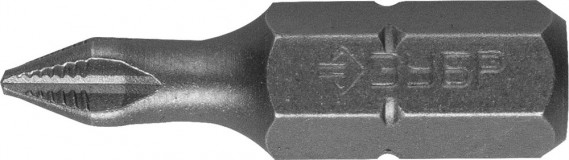 Биты ЗУБР "МАСТЕР" кованые, хромомолибденовая сталь, тип хвостовика C 1/4", PH1, 25мм, 2шт