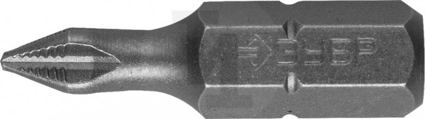 Биты ЗУБР "МАСТЕР" кованые, хромомолибденовая сталь, тип хвостовика C 1/4", PH1, 25мм, 2шт 26001-1-25-2
