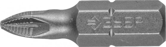 Биты ЗУБР "МАСТЕР" кованые, хромомолибденовая сталь, тип хвостовика C 1/4", PZ1, 25мм, 2шт