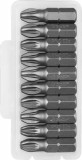Биты ЗУБР ″Мастер″ кованые, хромомолибденовая сталь, тип хвостовика C 1/4″, PZ3, 25мм, 10шт