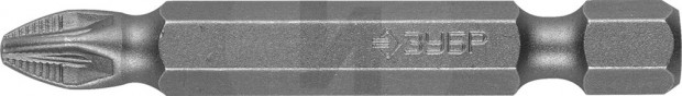 Биты ЗУБР "МАСТЕР" кованые, хромомолибденовая сталь, тип хвостовика E 1/4", PH2, 50мм, 2шт 26001-2-50-2