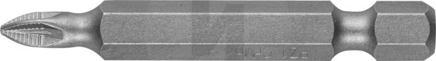 Биты ЗУБР "МАСТЕР" кованые, хромомолибденовая сталь, тип хвостовика E 1/4", PZ1, 50мм, 2шт 26003-1-50-2