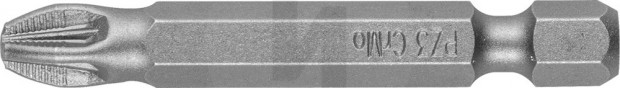 Биты ЗУБР "МАСТЕР" кованые, хромомолибденовая сталь, тип хвостовика E 1/4", PZ3, 50мм, 2шт 26003-3-50-2