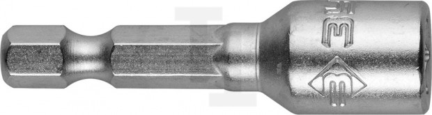 Биты ЗУБР "МАСТЕР" с торцовой головкой, магнитные, Cr-V, тип хвостовика E 1/4", 7х45мм, 2шт 26392-07-02