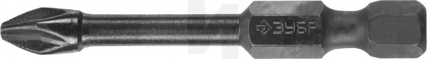 Биты ЗУБР "ПРОФИ" Phillips, тип хвостовика E 1/4", PH2, 50мм, 2шт, на карточке 26021-2-50-S2