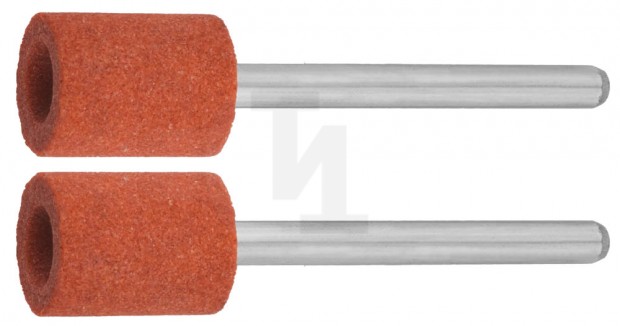 Цилиндр ЗУБР абразивный шлифовальный на шпильке, P 120, d 9,5x12,7х3,2 мм, L 45мм, 2шт 35911