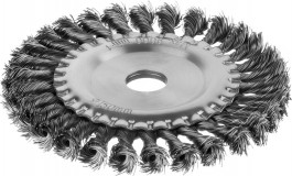Щетка дисковая для УШМ, жгутированная стальная проволока 0,5 мм, d=150 мм, MIRAX 35140-150
