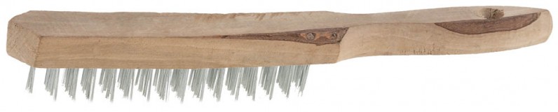 Щетка стальная с деревянной рукояткой, 3 ряда, Тевтон