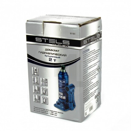 Домкрат гидравлический бутылочный, 2 т, h подъема 181–345 мм// Stels 51101