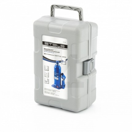 Домкрат гидравлический бутылочный, 6 т, h подъема 207-404 мм, в пластиковом кейсе Stels