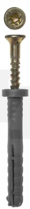 Дюбель-гвоздь полипропиленовый, цилиндрический бортик, 8 x 120 мм, 2 шт, ЗУБР 4-301366-08-120