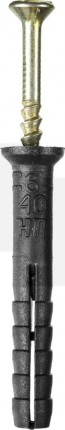 Дюбель-гвоздь полипропиленовый, потайный бортик, 6 x 40 мм, 125 шт, STAYER 30645-06-040
