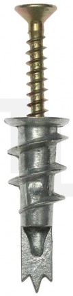 Дюбель металлический со сверлом, для гипсокартона, с оцинкованным саморезом, 33 мм, 3 шт, ЗУБР 4-301286