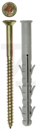 Дюбель рамный нейлоновый, в комплекте с оцинкованным шурупом, шлиц Pz, 10 x 135 мм, 50 шт, ЗУБР Профессионал 4-301455-10-135