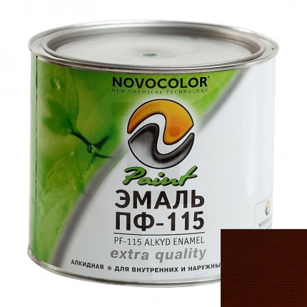 Эмаль ПФ-115 коричневая (0,9кг) Novocolor LKM81748