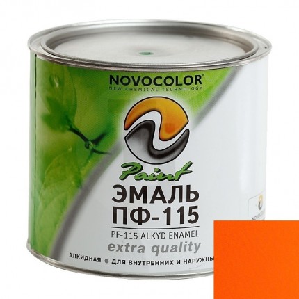 Эмаль ПФ-115 оранжевая (0,9кг) Novocolor LKM81749
