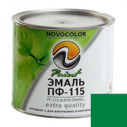 Эмаль ПФ-115 зеленая (0,9кг) Novocolor LKM81715
