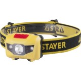 Фонарь STAYER "MASTER" налобный светодиодный, 1Вт(80Лм)+2LED, 4 режима, 3ААА