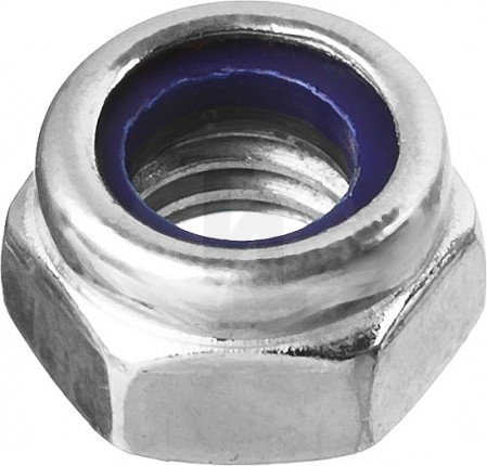 Гайка DIN 985 с нейлоновым кольцом, M12, 5 кг, кл. пр. 6, оцинкованная, ЗУБР 303580-12