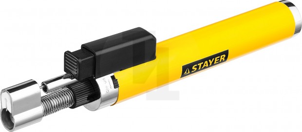 Газовая горелка-карандаш "MaxTerm", STAYER "MASTER" 55560, с пьезоподжигом, регулировка пламени, 1100С 55560